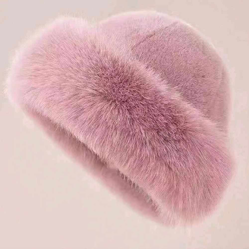 Soft Pink Faux Fur Hat